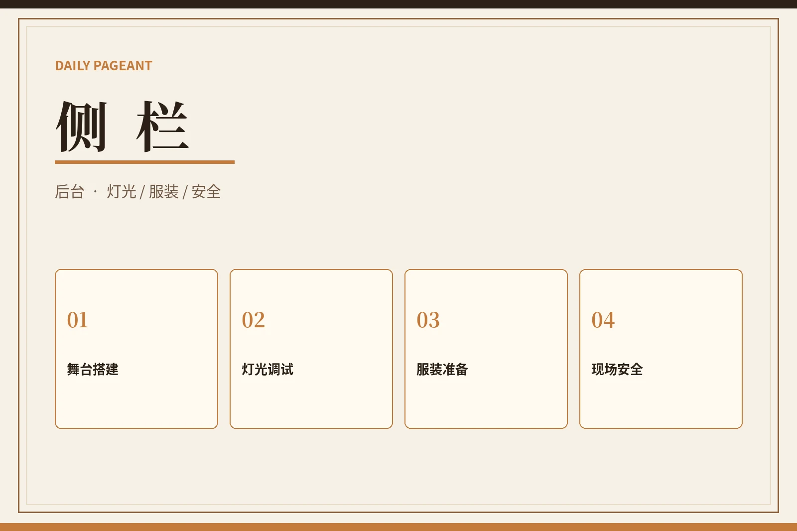 侧栏｜后台秩序决定前台表达能否稳定完成